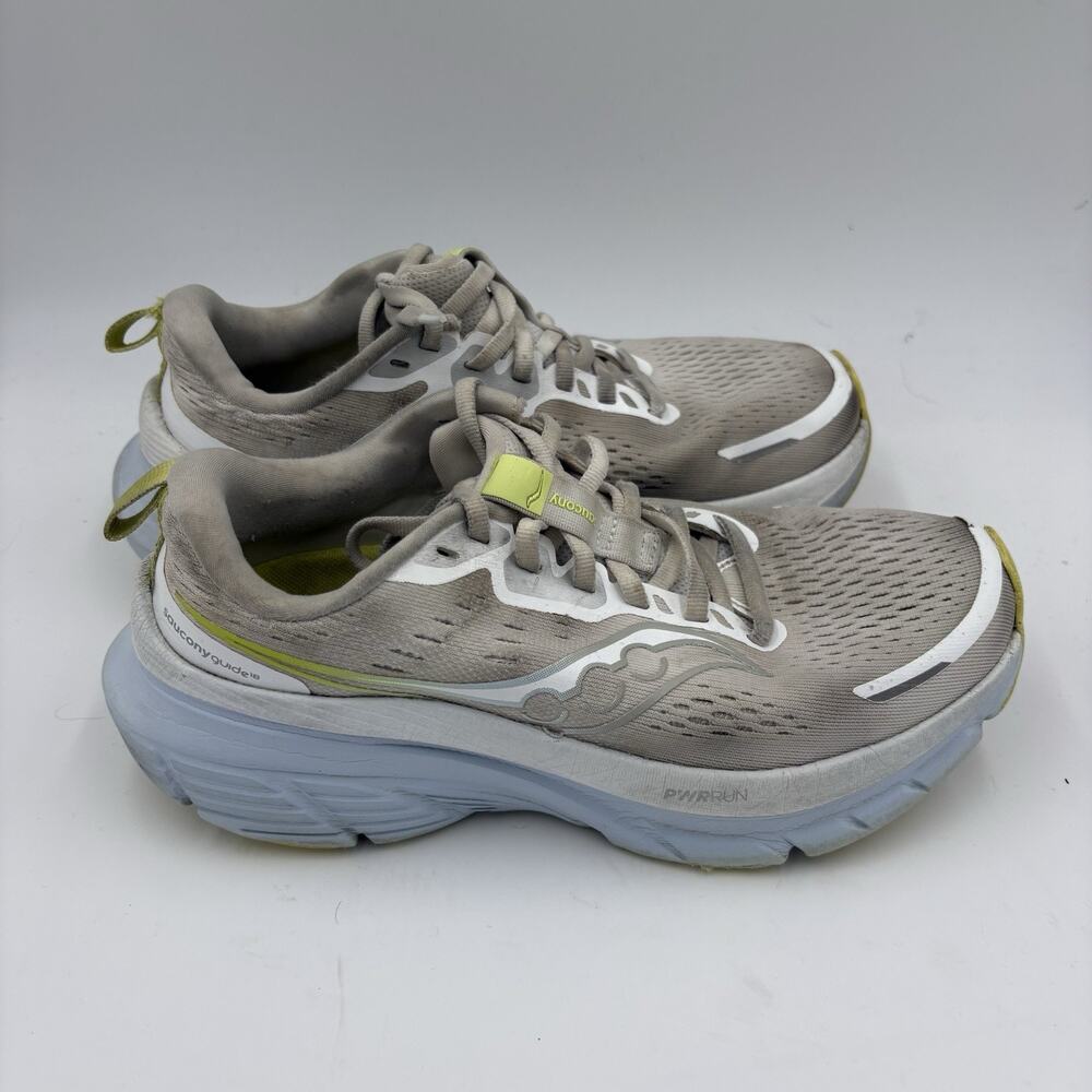 Saucony Guide 18 Women's Size 6.5 White Ice Running/Walking Sneakers Used